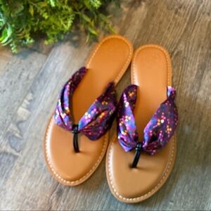 MATILDA JANE Toes in the Sand Purple Floral Thong Sandal